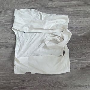 Abercrombie and Fitch White Tie Crop Top